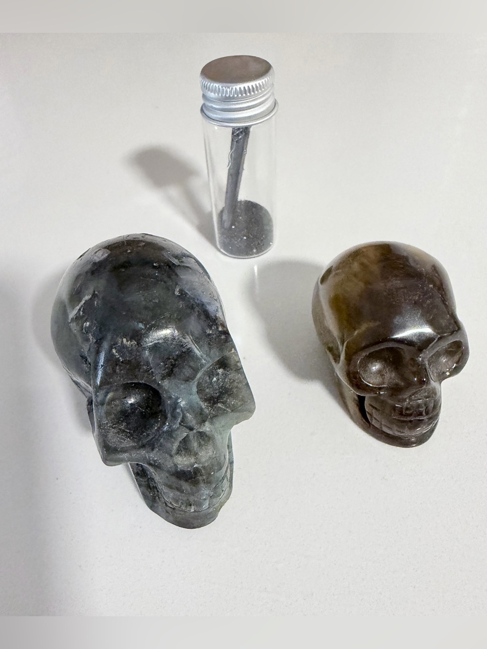 Crystal Skull Set + Antique Coffin Nail